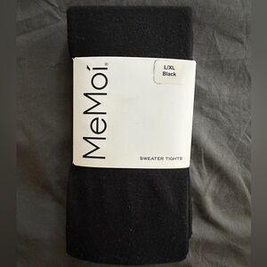 MeMoi flat knit sweater tights - black - large - new in packaging